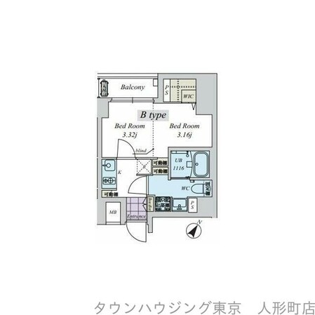 CREAL日本橋浜町の物件間取画像